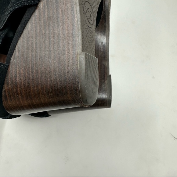 Lucky Brand Boots Sz 10 Suede Leather Cutout Design Wedge Heel Ankle Bootie - Picture 14 of 16